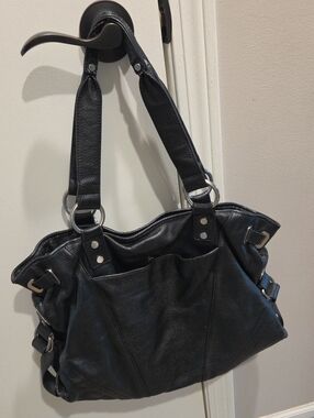 Black Leather Shoulder Bag